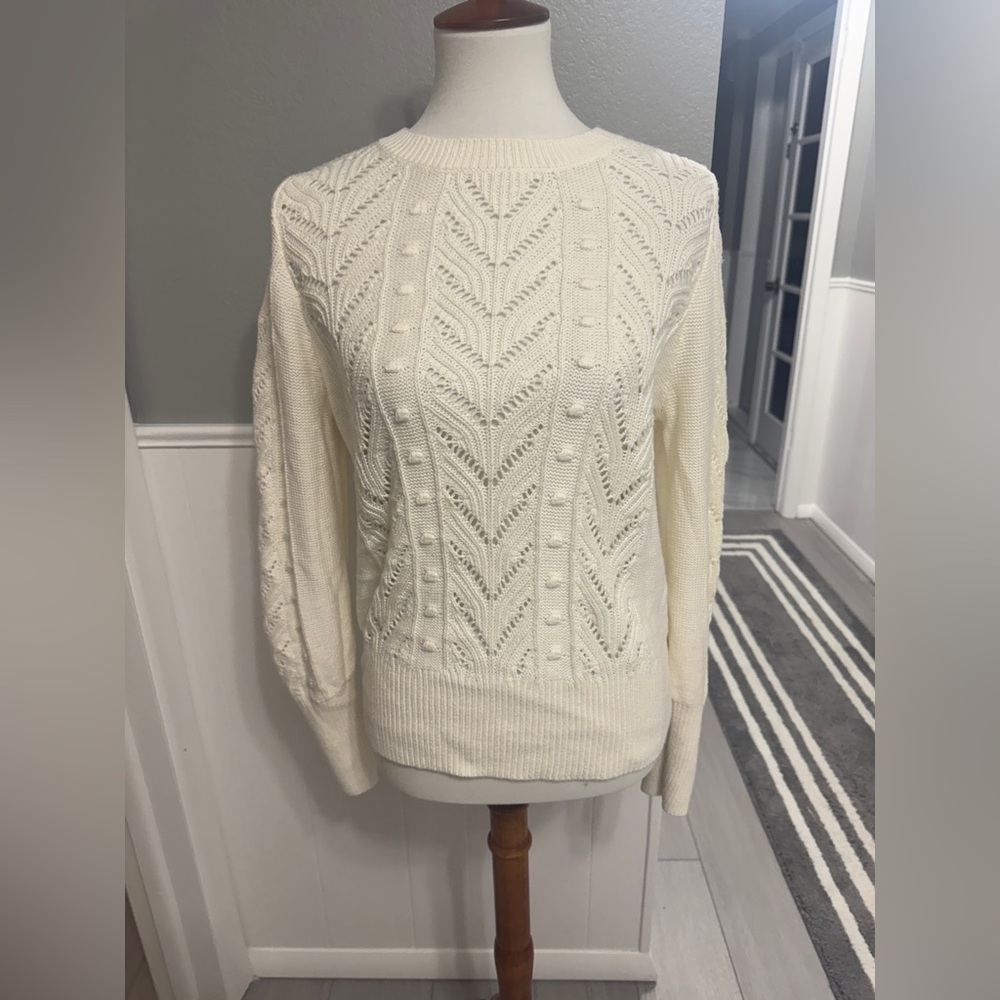A New Day Elegant Cream Sweater Size M